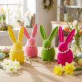 Osterhase Deko Figur mit Perlenkette perfekt für Wohnzimmer oder Schlafzimmer 13cm 4St | Floristik24.de