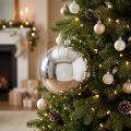 Weihnachtskugel Plastik klein Ø14cm Silber | Floristik24.de