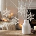 Schneeflocken Deko Weiß Glitzer Eiskristalle 10cm 12 St | Floristik24.de