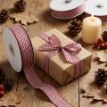 Geschenkband Karo Bordeaux 8mm-25mm 20m | Floristik24.de