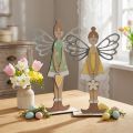 Deko-Elfe, Frühlingsdeko, Fee zum Stellen, Holzdeko Grün, Gelb H34cm 2er-Set | Floristik24.de