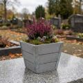 Blumenkasten Holz Übertopf Shabby Chic Grau 12,5×14,5×14,5cm | Floristik24.de