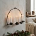 Wandkerzenhalter Schwarz Metall Stabkerzenhalter 35×24cm | Floristik24.de
