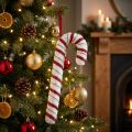 Deko Zuckerstange Weihnachten Rot Weiß Gestreift H34cm | Floristik24.de