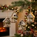 Weihnachtsanhänger Holz Kleine Deko Häuser H6,5/7,5cm 4St | Floristik24.de