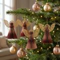 Papierengel Weihnachtsengel Deko Weinrot Rosa H12cm 4St | Floristik24.de