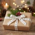 Geschenkband Weihnachten Weihnachtsband Hohoho Weiß 15mm 20m | Floristik24.de