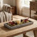 Holztablett Vintage Eckig Dekotablett Holz Grau 35×15×3cm | Floristik24.de