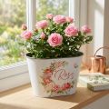 Pflanzgefäß, Dekotopf Rosen, Blumenschale L19cm H12,5cm | Floristik24.de