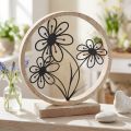 Metallblumen Tischdeko Holz Metall Frühlingsdeko H19cm | Floristik24.de