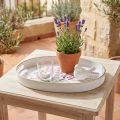 Deko Tablett Lavendel Kunststoff Tablett Weiß 39×27,5cm | Floristik24.de