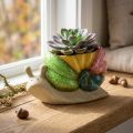 Deko Schnecke Pflanztopf Keramik Blumentopf Bunt 19×8,5×11cm | Floristik24.de