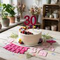 Tischdeko Geburtstag Kuchentopper Streudeko aus Filz Rosa Pink 2St | Floristik24.de