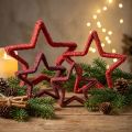 Stern zum Stellen Weihnachtsdeko Jute Rot 13/18cm 4St | Floristik24.de