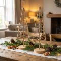 Tannenbaum Deko Aufsteller Metall Holz Natur H39cm 2St | Floristik24.de