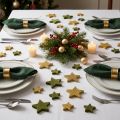 Streudeko Sterne Grün und Gold mit Glitter Tischdeko Weihnachten 4/5cm 40 St | Floristik24.de