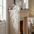 Asparagus künstlich Spargelfarn Weiß Glitter Winterdeko 105cm | Floristik24.de