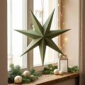 Stern Deko Weihnachtsstern Papier Jute Grün 60cm Fensterdeko | Floristik24.de