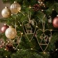 Christbaumschmuck Herz Metallherzen Deko Golden 12cm 6St | Floristik24.de