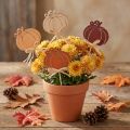 Blumenstecker Holz Kürbis Deko Orange Natur 6,5x7cm 12 St | Floristik24.de