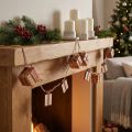 Girlande Weihnachten Geschenke und Sterne Rot Natur Grün 100cm 2St | Floristik24.de