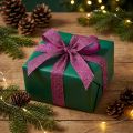 Weihnachtsband mit Goldfäden Geschenkband Erika 25mm 20m | Floristik24.de