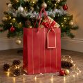 Geschenktasche Weihnachtstasche Rot Gold 18×10×23cm 1 St | Floristik24.de