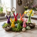 Hase beflockt Bunt H13cm Sortiert 6 St | Floristik24.de