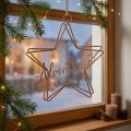 Sternanhänger “Adventszeit”, Weihnachtsdeko, Dekoring aus Metall Bronzefarben 32×20cm | Floristik24.de