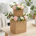 Geschenkbox „Für Dich“ Flowerbox eckig Beige 14/12cm 2er-Set | Floristik24.de