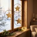 Weihnachtsdeko Stern Anhänger Gold Schwarz 12,5cm 3St | Floristik24.de