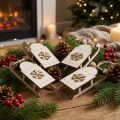 Weihnachtsschlitten Holz Weiß/Gold 15,5x6,5x4cm 4St | Floristik24.de