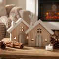 Holzhaus Dekohäuschen Tischaufsteller Holz 16,5cm 2 St | Floristik24.de