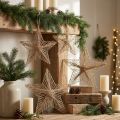 Stern Jute Natur Rustikaler Weihnachtsstern 30cm 4St | Floristik24.de
