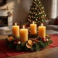 Durchgefärbte Stumpenkerzen Honigfarbe Ø60×80mm 4er Set - Adventskranz Dekoration Wachs | Floristik24.de
