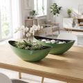 Moderne Grüne Halbmond-Schale aus Kunststoff 39 cm – Vielseitig einsetzbar für Deko – 2St | Floristik24.de
