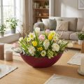 Moderne Halbmond-Schale dunkelrot aus Kunststoff 39 cm – Vielseitig einsetzbar für Deko – 2St | Floristik24.de