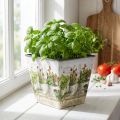 Kräutertopf, Übertopf mit Motiv, Pflanzgefäß H13cm B13,5cm | Floristik24.de