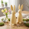 Deko Hase Deko-Osterhase – 2. Wahl – Beflockt Hellgelb H29,5cm 2 St | Floristik24.de