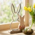 Hasenmutter mit Kind Hasen Deko Natur Silber 26,5cm | Floristik24.de