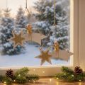 Engel auf Sternschnuppe, Weihnachtsdeko zum Hängen, Advent Weiß, Golden H13cm B21,5cm 2St | Floristik24.de