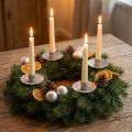Spitzkerzenhalter zum Stecken Silbern Antik-Look Ø7cm 4St | Floristik24.de