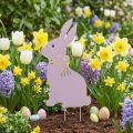 Gartenstecker Metall Hase Beetstecker Flieder 17×28,5cm | Floristik24.de