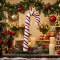 Deko Zuckerstange Weihnachten Schaufensterdekoration Rot Weiß Gestreift H51,5cm | Floristik24.de