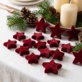 Weihnachtsdeko Sterne Bordeaux Beflockt Tischdeko 4–5cm 40 St | Floristik24.de
