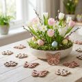 Streudeko Holz Blumen/Schmetterlinge Weiß/Rosa Ø4cm 36St | Floristik24.de