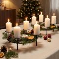Kerzenständer für 4 Kerzen Schwarz Metall Tischdeko Ø23,5cm 2St | Floristik24.de