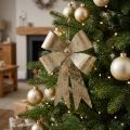 Schleife zum Hängen, Christbaumschmuck, Metalldeko Golden, Antik-Optik H23cm B16cm | Floristik24.de