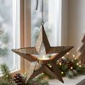 Teelichthalter Metall Weihnachtsstern Deko Beige 22,5cm | Floristik24.de