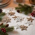 Holzsterne Deko Streudeko Weihnachten Weiß/Natur 3,5cm 48 St | Floristik24.de